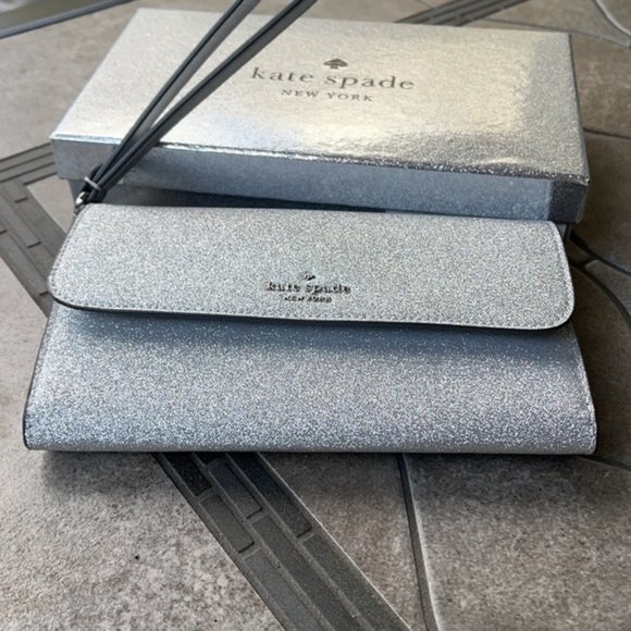 Kate Spade Shimmy Boxed Medium Phone Wristlet Lunar Light - Picture 3 of 16